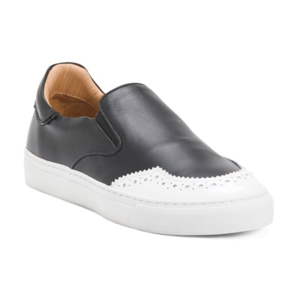 THE OFFICE OF ANGELA SCOTT Made In Portugal Leather The Harper Sneakers - Picture 1 of 4